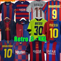 レトロサッカージャージファイナル96 97 98 99 08 09 10 11 12 15 18 19 Ronaldinho Rivaldo Iniesta Shirt Ibrahimovic Eto'o Kluivert Ronaldo Xavi Henry Messis 55