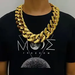Chains Chains Width 35mm 45mm Personality Large Chain Thick Gold Necklace Men Domineering Hip Hop Goth Halloween Treasure Riche Jewelry G