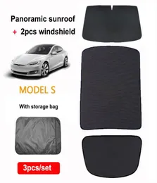 Models Skylight For Tesla Model S Sunshade Sunroof Sunscreen Foldable Mesh UV Insulation Shade Modified Auto Car Accessories5030517