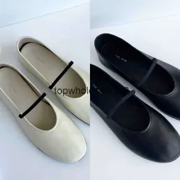 Sukienka Row Designer Buty miękka owczarek baletowe baletowe buty okrągłe głowica płaski dolny Pasek Women039s Single No podszewka Komfort3181137