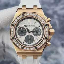 Designer assistir Luxury Automatic Mechanical Watches Series 26231 ou Panda Face 18K Gold Rose Original Diamo