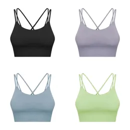 Yoga LL Sports Bras Bodycon для тренировок Fiess LL Bra Top Women Top Up Seamless Sport Sport Tank Trank Gym Black DW166