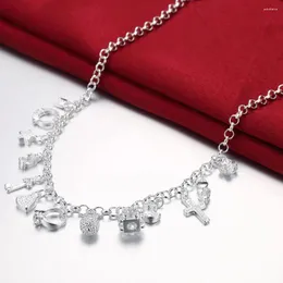 PENDANTI CHANCHI SHININE zircone Key Moon Heart Star Cross All-Match Necklace 925 Sterling Silver Christmas Gifts Fine Party Jewelry