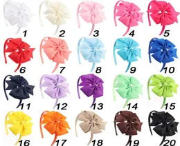 20 Pieceslot Pinwheel Hairbands For Girls Kids Handmade Plain Hard Satin Headbands With Ribbon Bows Hair Accessories CX2007147188567