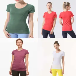 Allinea Lu Yoga manica corta Solida nuda Sports stretto stretto accordo sportivo sciolto 1.0 2.0 donne t-shirt di alta qualità abbigliamento da donna