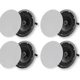 Enhance Your Home Audio with Micca 8 2-Way In-Ceiling or Wall Round Speakers - 4 Pack, 8 Inch Woofer, Low Profile Rimless Design, White Paint - Perfect for Indoor Rooms or Covere