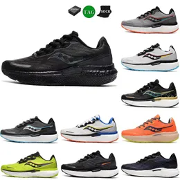 Designer Saucony Triumph 19 Mens Running Running Black Branco Verde Choque Lightweight Absorção Breathable Homem Mulheres Tênis Esportes de Esportes 36-46