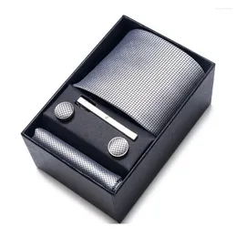 Bow Ties Mix Colors 2024 Style Vangise Brand Wedding Gift Tie Pocket Squares Set Necktie Box Black Men Suit Accessories Fit