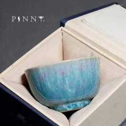 Te koppar pinny 90 ml retro keramikugn byter tekoppar japansk stil värmebeständig dricksvaror
