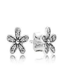 Clear CZ Diamond Daisy Stud Earrings Original Box For P 925 Sterling Silver Small Flower Women Girls Earring Set8991932