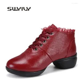 Танцевальная туфли Swyivy Woman Wedge Sport Sneakers Platform 2024 Осенний Хэллоу Дыхание кружевные вершины