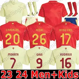 2024 SPAINS PEDRIサッカージャージ24 25 Morata Lamine Yamal Rodrigo Pino Merino Sergio M.Asensio Ferran Home Away Men Away Men Kid