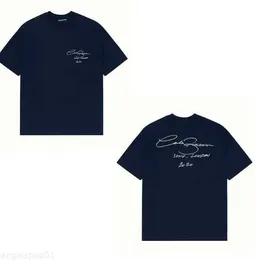 2023 Summer Navy Blue Cole Buxt Shirt Men Donne Donne Teatro pesante Qualità sciolta Slogan Classic Slogan CB Short Maniche H21L# 1H6TU