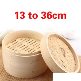 Bedding Sets Cushion Bamboo Steamer Fish Rice Vegetable Snack Basket Set Kitchen Cooking Tools Cage Or Er Cookware Drop Delivery Hom Dhmdz