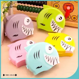 Sunglasses Cases Lymouko New Style Cute Cartoon Colorful Fish Portable Contact Lens Case for Women Travel with Mirror Contact Lenses Box Y240416