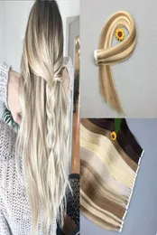 PU Tape in Hair Hair Extension Silky مباشرة 100 Remy Human Hair 60 Platinum Blonde Party Style 5464714