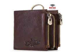 100 skórzana krowiem Men039S Portfel RFID MĘŻCZYZNA Portmane Krótki Cuzdan Mens Card Holders Moneta Cartera Hombre Man039s Portfel M6695062