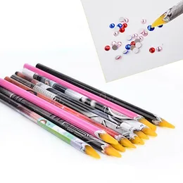 Halbstift 10 cm Wachs Doting Stiftstift Nail Art Tools Selbstklebende Strassstiche Edelsteine Bohrung Picking Picker Tipps Tools