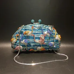 Xiyuan Mulheres Pedras de cristal Bolsas de noite Bolsas de festas azuis Bolsa Bolsa Bolsa de Bolsa de Diamante Bolsas de Bolsas de Nemice 240415