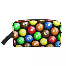 Storage Bags Travel MMS Chocolate Candy Toiletry Bag Cute Cartoon Character Makeup Cosmetic Organizer Women Beauty Dopp Kit Box