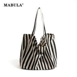 Totes mabula casual listrado listrado lona shopper bolsa