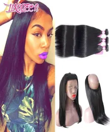 360 LACE FRONTAL COM PACHES CABELOS HUMANOS PERUVIANOS 3 Facos com fechamento frontal Peruan Wave Hair Virgin Hair24425415051797