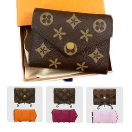 Victorine mini wallet designer woman vintage brown print letters vintage coin pouch luxury wallet short portable black purse for woman te027 B4