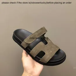 Sandalen hochwertige Damen HAC Pantoffeln neue Sommerhakenschleifenleder dicker Sohle luxuriöser lässiger Strandschuhe Herren Pantoffeln Paar Sandalen Größen 35-45 +Box