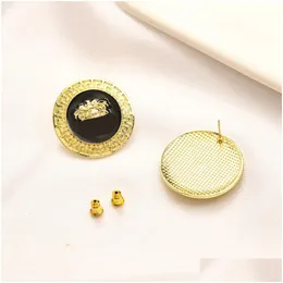 Stud Fashion Einfache Designer -Marke Brief Ohrringe Luxus Frauen Gold plattiert Sier Edelstahl -Ohrring niemals Fade Girls Party Jewel Otgpff
