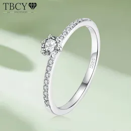 Tbcyd d Farbdiamantringe für Frauen GRA zertifiziert S925 Sterling Silber Hochzeit Solitaire Ring Luxus Feinschmuck 240417