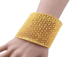 Luxo Barcelet 24k Color Gold Dubai Africano Índia Tamanho da pulseira para mulheres Jóias de casamento de noiva Presentes 9684818