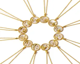ウェディングドレスジュエリーファッションマッチする女性ジュエリー12星座ゴールドメッキ銅ネックレスファッションネックレスデザイナーJ9329536