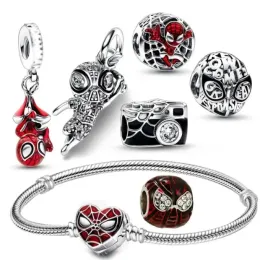 Bracelets New Original S925 Sterling Silver fit pandoraer charms Bracelet beads charm Spider Cartoon Man European Silver DIY Jewelry women g