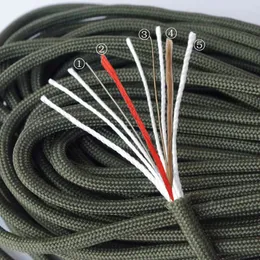 25FT 7.5M 10 Core Umbrella Rope 4mm Outdoor Camping Survival Tool Fire Rope Fishing Cotton Thread Parachute Hiking