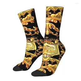 Мужские носки роскошные золотая европейская цветочная плать