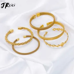 Bangle rostfritt stål armband armband för kvinnor guldfärg lyxarmband femme trend gratis frakt smycken pulseras mujer bijouxl240417