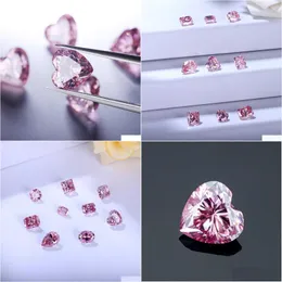 Loose Gemstones Wholesale Price Per Carat Pink Heart Shape 3Ex Vvs Moissanite Diamond Gemstone H1015 Drop Delivery Jewelry Dhjs4