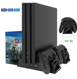 PS4 Slim Vertical Stand chargers with Cooling Fan Multifunctional Vertical Cooling Stand Cooler Charger for Sony Playstation 46434692