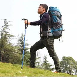 1 adet ayarlanabilir açık baston trekking yürüyüş çubuğu katlanabilir alüminyum alaşım bastonları telekopik kamp dağ