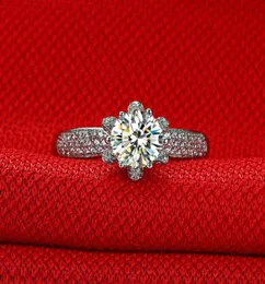 Anéis de casamento Deluxe 1CT CARCT 5A Engajamento de NSCD de alta qualidade para mulheres DCOLOR S925 STERLING SLIVER CUNDAÇÃO FEMANE4899327