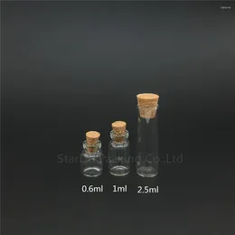 저장 병 100pcs/lot 직경 13mm 코르크 0.6ml 1ml 2.5ml vials 디스플레이를 가진 작은 소원 유리 병