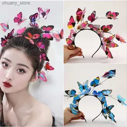 Opaski na głowę świąteczne ręcznie robione na nakrycia ślubne Koreańska panna młoda Super Fairy Ladies Garland Głowa Opaska Wedding Butterfly Akcesoria do włosów Y240417