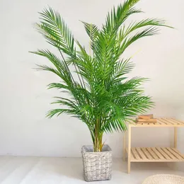 Falsi 120 cm di grandi piante di palma rami artificiali foglie di tocco reale foglie di rami tropicali per la decorazione interna della casa 240127 ES