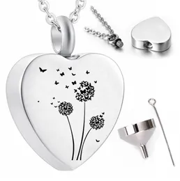 Butterfly cremation jewelry pendant three dandelion bouquet souvenir necklace to commemorate mom and dad7680396