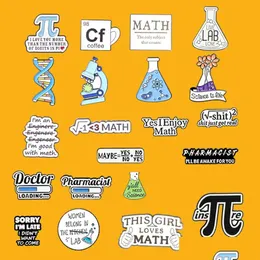 Pimler broşlar geneenamel broş pimleri matematik pi estetik sevimli yaka rozetleri sırt çantaları için serin