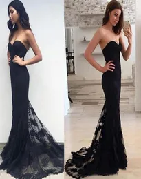 Kochanie czarne koronkowe sukienki na studniówkę syrenę wykonaną na zamówienie długą imprezową sukienkę ubrania Kobiety