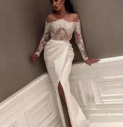 2019 SEATH Arabic Split Evening Evening Dress Offshshoter Long Rleeves Formal Holiday Wear Prezenta