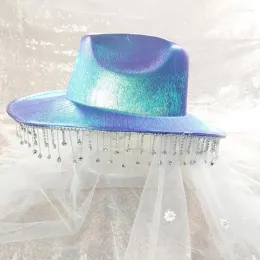 Berets Berets Neon Cowboy Hat Tassel Glitter Wild For Bachelorette Party Disco Aktorka aktorka Drop