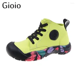 Scarpe casual gioio color femmina di colore abbagliato sport di moda traspirante Donne giallo tendenza sneaker da corsa spessa