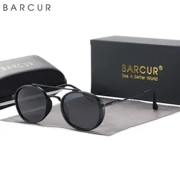 Barcur Polariserade fyrkantiga solglasögon för kvinnor som kör klassiska runda solglasögon Män Eyewear Accessory Oculos Gafas de Sol 240408